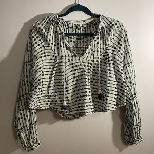 Loose, cropped, detailed long sleeve. Urban Outfitters. Size Small.
